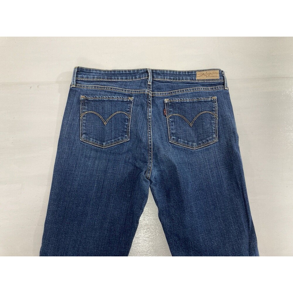 Levi's Slight Curve Jeans Women's 12 M Blue Stretch Straight Leg Denim Casual - Picture 4 of 11